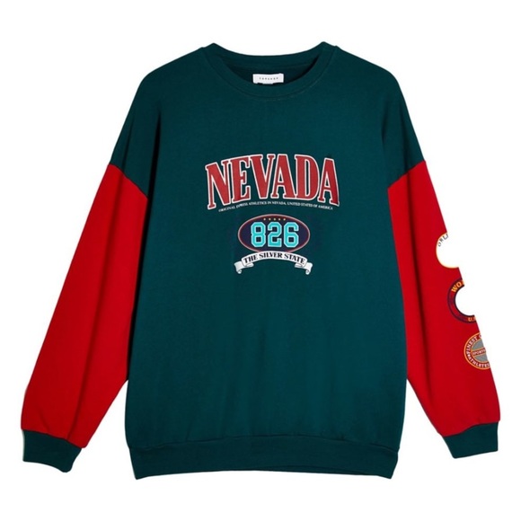 TopShop Forest Nevada Collegic Sweatshirt - Picture 2 of 4